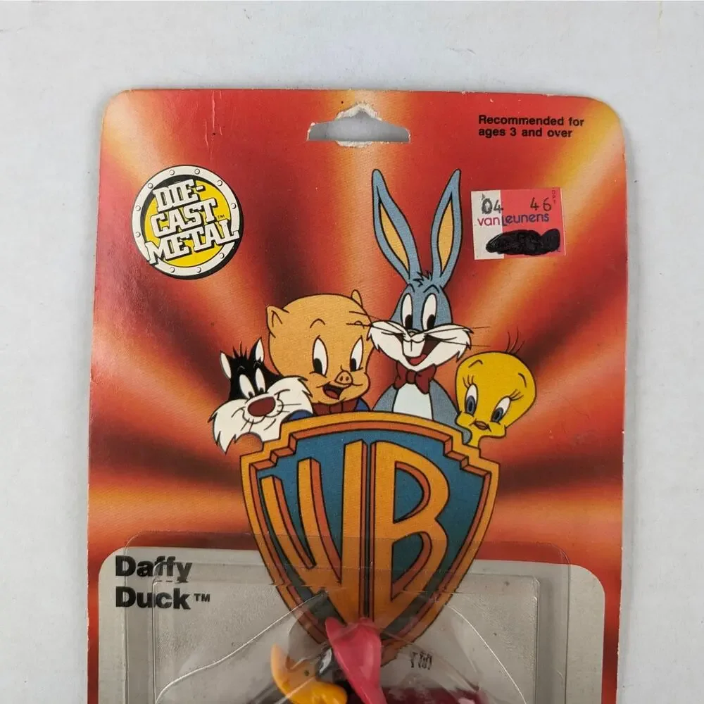 Vintage 1988 Ertl Daffy Duck Die Cast Metal Fire Truck Sealed on Card Toy